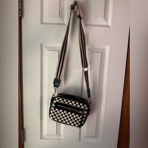 Universal Thread Black and Cream Checkered Crossbody Bag